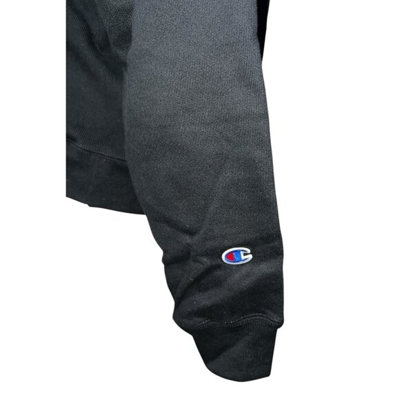 Champion Power Blend Long Sleeve Warm Hoodie Sweatshirt Sz Medium Black Kangaroo - Picture 6 of 11